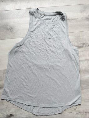 Nike Pale Gray Athletic Tank with Center Wordmark